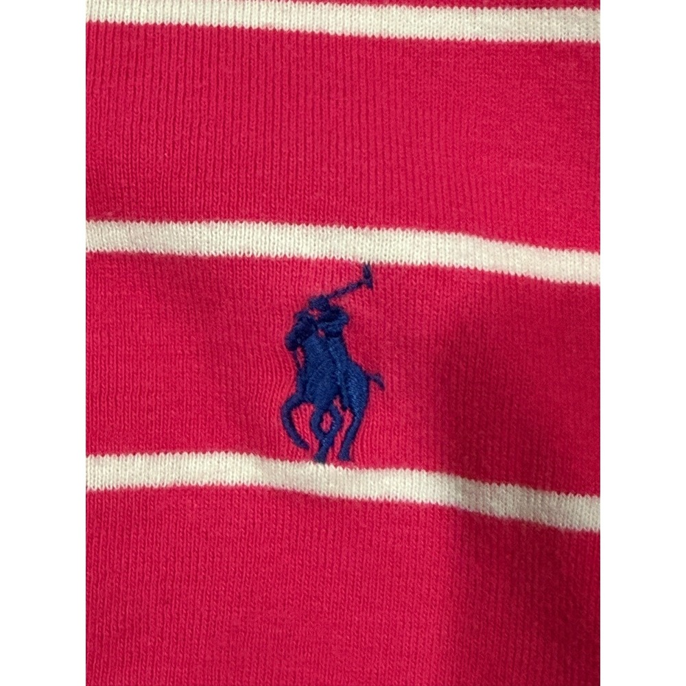 Ralph Lauren Sport Womens XL Pink White Striped Long Sleeve Cotton Tee Shirt - Picture 5 of 7